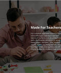 Man using Teacher Tape Pads Double Sided Removable Foam Tape For Wall Mounting 96 Pieces with students in classroom.
