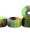Apex 61D Slim Bowl Fingerboard Wheels With 7.5mm Urethane And ABEC 9 Stealth Bearings, Spooky Swirl Colorway for tricks and cruising.