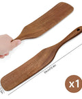 Teak Wood Mattress Lifter And Sheet Tucker Tool For Easier Bed Making, showing hand-held paddle dimensions