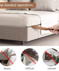 Teak Wood Mattress Lifter And Sheet Tucker Tool for easier bed making, showing a hand tucking sheets with a wood paddle