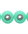 Apex 71D Urethane Fingerboard Wheels With New Street Style 7.7mm Diameter Ultra Spin Bearings Made In The USA UV Neon Teal Teak