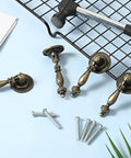 Six Antique Style Teardrop Cabinet Pulls With Mounting Screws In Vintage Bronze Finish Zinc Alloy