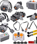 32 Piece Power Functions Motor Set For Technic Compatible Builds With Remote Control And Adjustable Speed Includes Battery Boxes LEDs