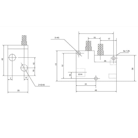 Technical drawing of Mist Coolant Lubrication Spray System for CNC Lathes and Metal Engraving Tools, showcasing component dimensions.