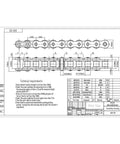 Technical drawing of #60 Heavy Duty Roller Chain - 10 Feet + 2 Free Connecting Links - #60H - 159 Links for automation systems