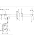 Technical drawing of RM1204 Set SFU1204 Rolled Ball Screw C7 with 1204 Ball Nut and BK/BF10 End Support for CNC Parts