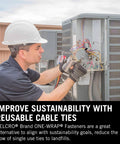One Wrap Tape For Cable Management Double Sided Reusable Cable Organizer For Installers And Contractors Secure Hold Easy To Install Half Inch By Twenty Five Yard Roll used by technician on HVAC unit