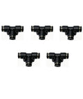 Easy Tee Push Connect Fitting One Eighth Inch OD PBT Plastic Quick Connect For Air And Vacuum Lines Pack Of Five