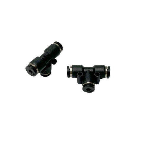 Easy Tee Push Connect Fitting One Eighth Inch OD PBT Plastic Quick Connect For Air And Vacuum Lines Pack Of Five One Touch Lock
