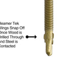 Close-up of Self Drilling Tek Screws 14 X 3 1 4 Inch Torx Star Drive showing reamer wings for wood to metal fastening