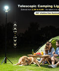 All Purpose 360 Degree Rechargeable Work Light With Remote Telescopic Stand Extends From 2.3 Feet To 8.4 Feet Ultra Bright