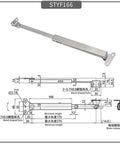 Upward Opening Telescopic Sliding Door Support Rod 304 Stainless Steel Mechanical Limit Pull Rod 1 Piece with dimensions
