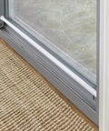 Telescopic Door Security Bar With Rubber Ends For Friction Adjustable From 26 To 48 Inches In Durable Steel And PVC installed