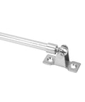 Hatch adjuster rod, stainless steel, with mounting bracket and two-hole base plate