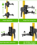 12 Foot Telescoping Laser Level Pole With Tripod showing adjustable height, depth features, and threaded adapter