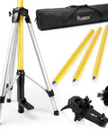 12 Foot Telescoping Laser Level Pole With Tripod For Rotary And Line Lasers Adjustable Height Mount Includes Adapters and Accessories
