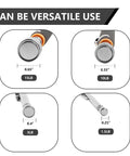 Four magnetic pickup head sizes for Five Piece Telescoping Magnetic Pickup Set with Rustproof Tray Delivers Strong Neodymium Pull.