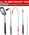 Effortlessly retrieve metal parts from tight spaces with this 5 piece telescoping magnetic pickup tool set visible in the image.