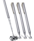 4 Piece Telescoping Magnetic Pick Up Tools Set With Pocket Clip 25 Inch Reach Grabbers Reacher Tools For Auto Home Garage Use Lifts Up To 3 Pounds Magnetic Retrieval For Small Metal Items In Tight Spaces Gift For Man Father Husband displayed with metal parts.