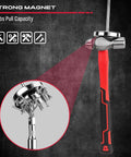 Telescoping Magnetic Sweeper Pickup Tool With Retractable Reach From 8.6 Inches To 33 Inches and 35 pound pull strength