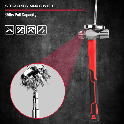 Telescoping Magnetic Sweeper Pickup Tool With Retractable Reach From 8.6 Inches To 33 Inches and 35 pound pull strength