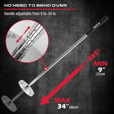 Image of Telescoping Magnetic Sweeper Pickup Tool With Retractable Reach From 8.6 Inches To 33 Inches And 35 Pound Pull Strength