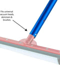Telescoping Pool Vacuum Pole, 6 To 12 Foot Aluminum Pole For Skimmers, Brushes, Vacuums, And Nets, attached to pool brush.