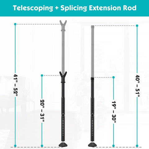 Adjustable Sliding Door Security Bar 19 to 52 Inches with telescoping extension rod for doors and windows.