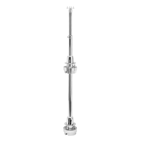 Telescoping shaft for 32 Inch Kidney Shaped Dual Tier Lazy Susan Organizer for Corner Base Kitchen Cabinets in white polymer