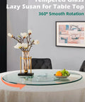 30.7 inch tabletop lazy susan made from tempered glass, rotating serving tray for dining tables and kitchens, heavy duty spinning food server for party centerpieces.