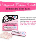 No Sew Hem Tape For Easy Hem Fixes With Clear Hold Temporary Hemming Adhesive Strips For Jeans And Dresses, 18 Strips packaging