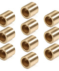 Ten Pack Brass Sleeve Bearings With One Quarter Inch Bore Two Fifths Inch Outer Diameter And Two Fifths Inch Length Self Lubricating