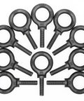 Box Of Ten Heavy Duty Lifting Shoulder Eye Bolts 3/8-16 By 1-1/4 Inch Industrial Grade Forged Quenched And Tempered Carbon Steel 1035