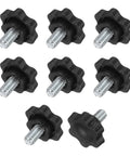 Ten Pack Of Star Knobs With One Quarter Inch Twenty Thread, 0.6 Inch Threaded Stud Plastic Hand Tightening Replacement Knobs For Industrial Equipment