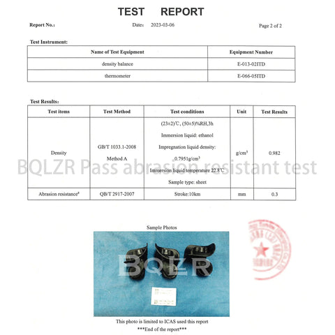 Test report showing sample photos and results of abrasion resistance for Black Luggage Wheel Replacement Set For Suitcases Left And Right Swivel Caster Wheels With 4 Hole Mounts And 360 Degree Rotation Including Hole Spacings 1.3 In, 1.54 In, 1.77 In And 1.18 In With Diagonal Spacing 95 Mm And 93 Mm