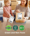 Woman and child with package using 4x6 Direct Thermal Shipping Labels 220 Sheets Per Stack Commercial Grade Permanent Adhesive