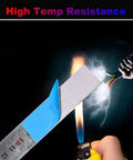 0.5 Inch By 66 Feet Heavy Duty Thermal Double Sided Tape With Industrial Grade Silicone Adhesive for High Heat being tested with flame