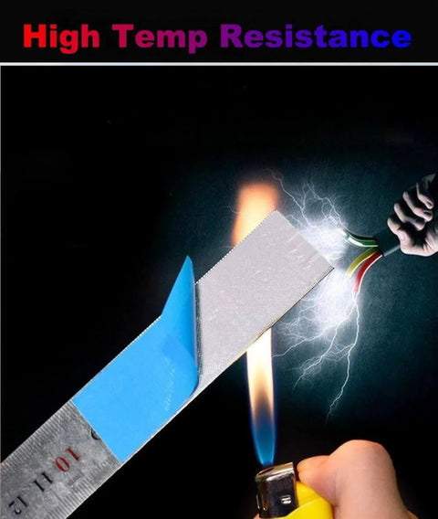 0.5 Inch By 66 Feet Heavy Duty Thermal Double Sided Tape With Industrial Grade Silicone Adhesive for High Heat being tested with flame