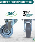 3.5 inch thermo rubber wheels of American Made Solid Oak H Frame Furniture Dolly For Moving Heavy Loads with 360-degree spin feature