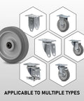 5 Inch Thermoplastic Rubber Caster Wheels Set Of Four With Heavy Duty Precision Bearings Non Marking Floor Friendly Caster Wheels