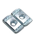 Thickened 3/8-16 strut channel nuts with zinc plating for tool-free mounting on slotted channels, shown front view.