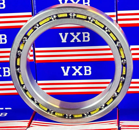 VG050CP0 Slim Thin Section Ball Bearing 5" x 7" x 1" inch with brass cage and chrome steel, front view.