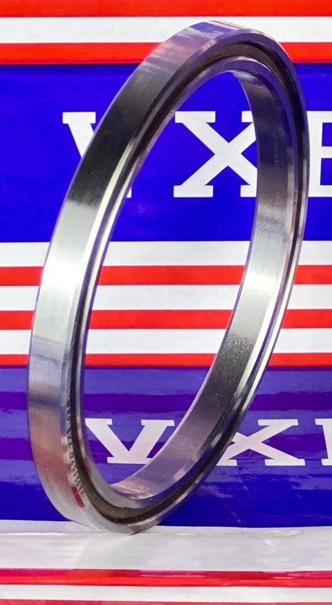 2-1/2" x 3" x 1/4" Thin Slim Section Ball Bearing VA025CP0 close-up view showing chrome steel material.