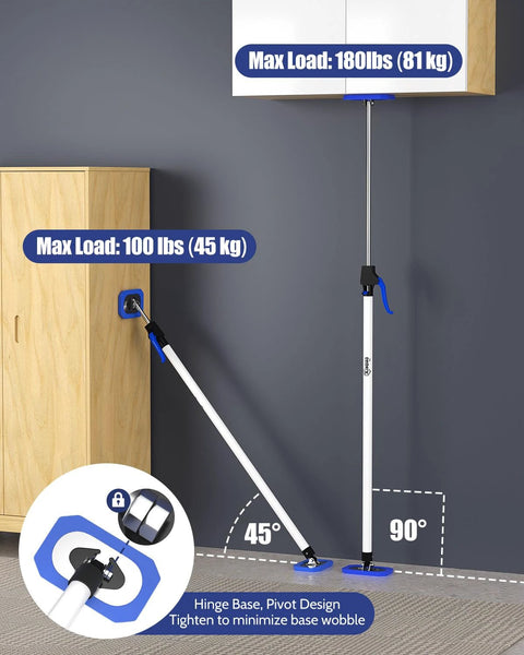 ✝️ Third Hand Tool 3rd Hand Support System, Premium Steel Telescoping Pole with 180 LB Capacity shown installing cabinet