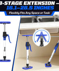 ✝️ Third Hand Tool 3rd Hand Support System, Premium Steel Telescoping Pole with 180 LB Capacity for Cabinet Jacks shown under sink