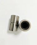 THK Ball Spline Nut LT 16 LT16UU for CNC axis motion, anti-backlash setup, top view showing cylindrical shape and precision design