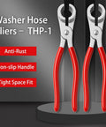 THP-1 Washer Hose Pliers Zinc Alloy Hose Clamp Tool For Washing Machine Inlet And Outlet Hoses With Red Handle Replacement Part