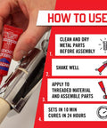 How to use Permanent Thread Lock And Seal For Nuts Bolts And Fasteners High Strength Red 271 guide with application steps
