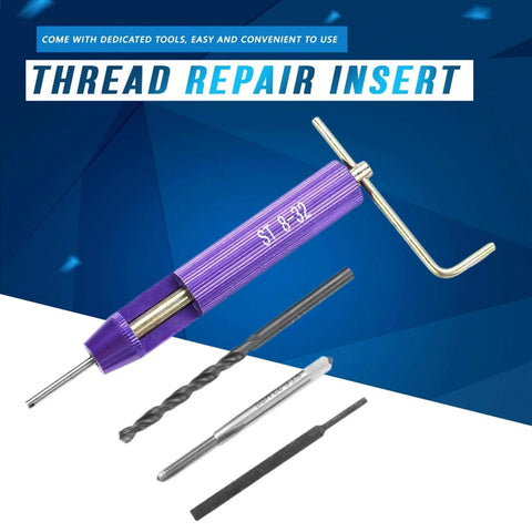 Thread Repair Insert Kit With 50Pcs Pro Grade Stainless Steel Coiled Wire Helical Thread Inserts Imperial 8-32UNC X 1.5D tool and drill bit