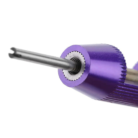 Close-up of purple tap installation tool from Thread Repair Insert Kit With 50Pcs Pro Grade Stainless Steel Coiled Wire Helical Thread Inserts Imperial 8-32UNC